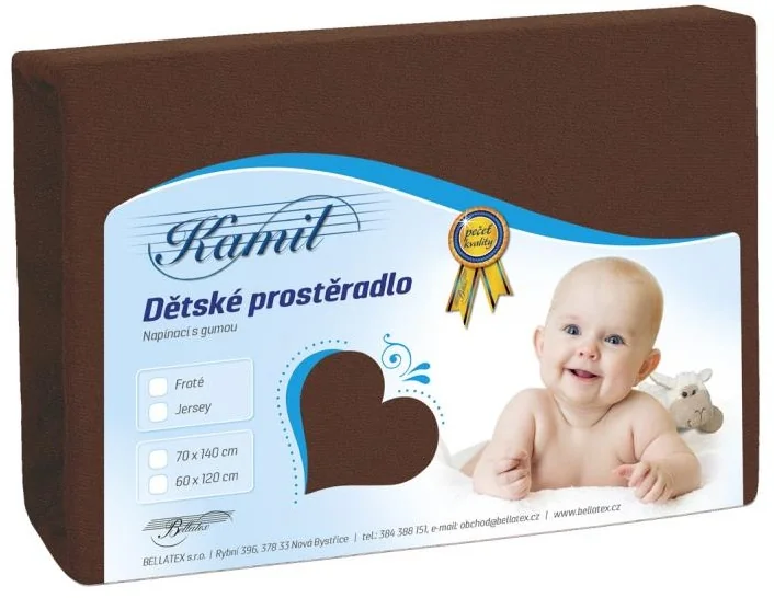 Detské prestieradlo FROTÉ 60x120 018 N tm. hnedá K1