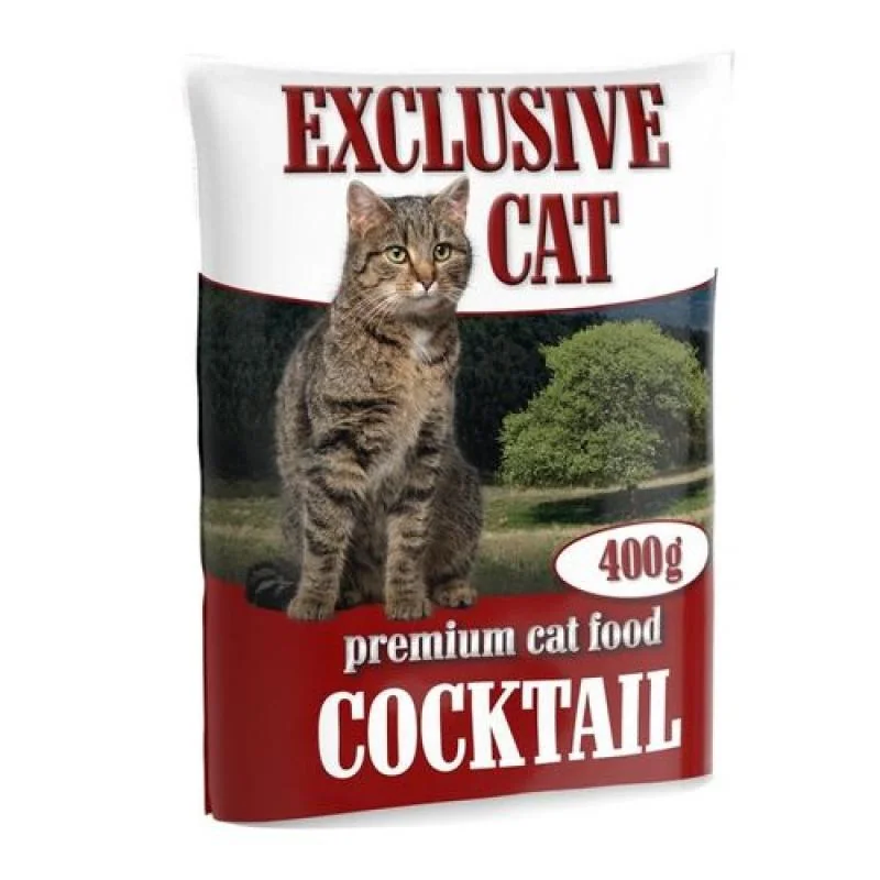 DELIKAN EXCLUSIVE CAT Cocktail 400g Krmivo pre vonkajšie a vnútorné mačky z hydinového mäsa a rýb