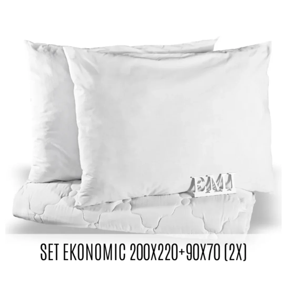 EMI Set manželskej prikrývky a vankúšov Ekonomic 220x200 + 90x70 (2x)