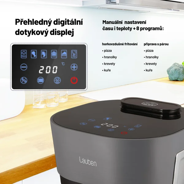 Lauben Glass&SteamAir® Fryer 4500BG 1×1 ks, teplovzdušná fritéza