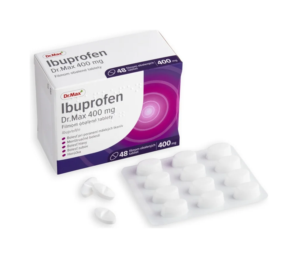 Ibuprofen Dr. Max 400 mg filmom obalené tablety 1×48 tbl, tlmí bolesť, zápal a znižuje horúčku