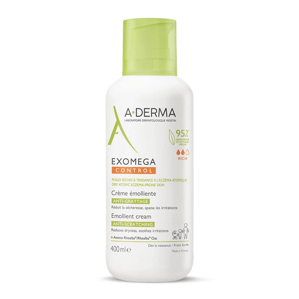 A-DERMA Exomega Control Emolienčný krém 1×400 ml, krém na suchú kožu so sklonom k atopii