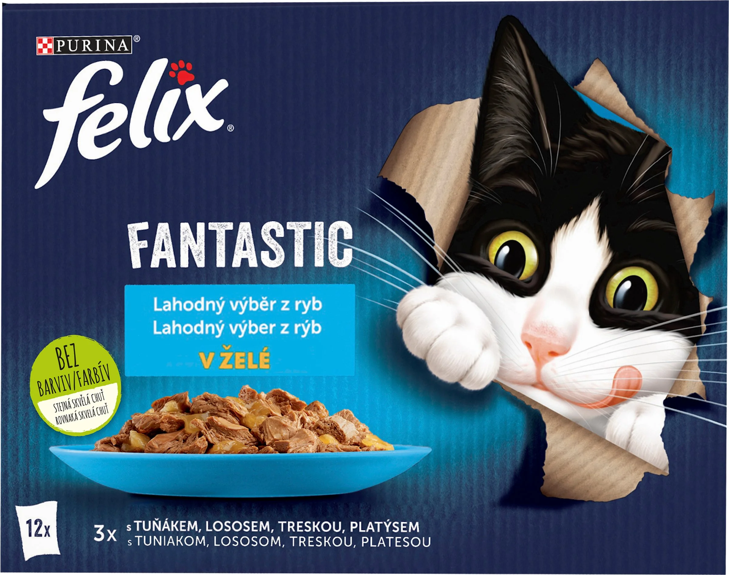 FELIX Fantastic losos/platesa/tuniak/treska v želé (12x85g) 12×85g