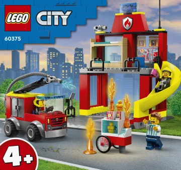 LEGO® City 60375 Hasičská stanica a hasičské auto 1×1 ks, lego stavebnica