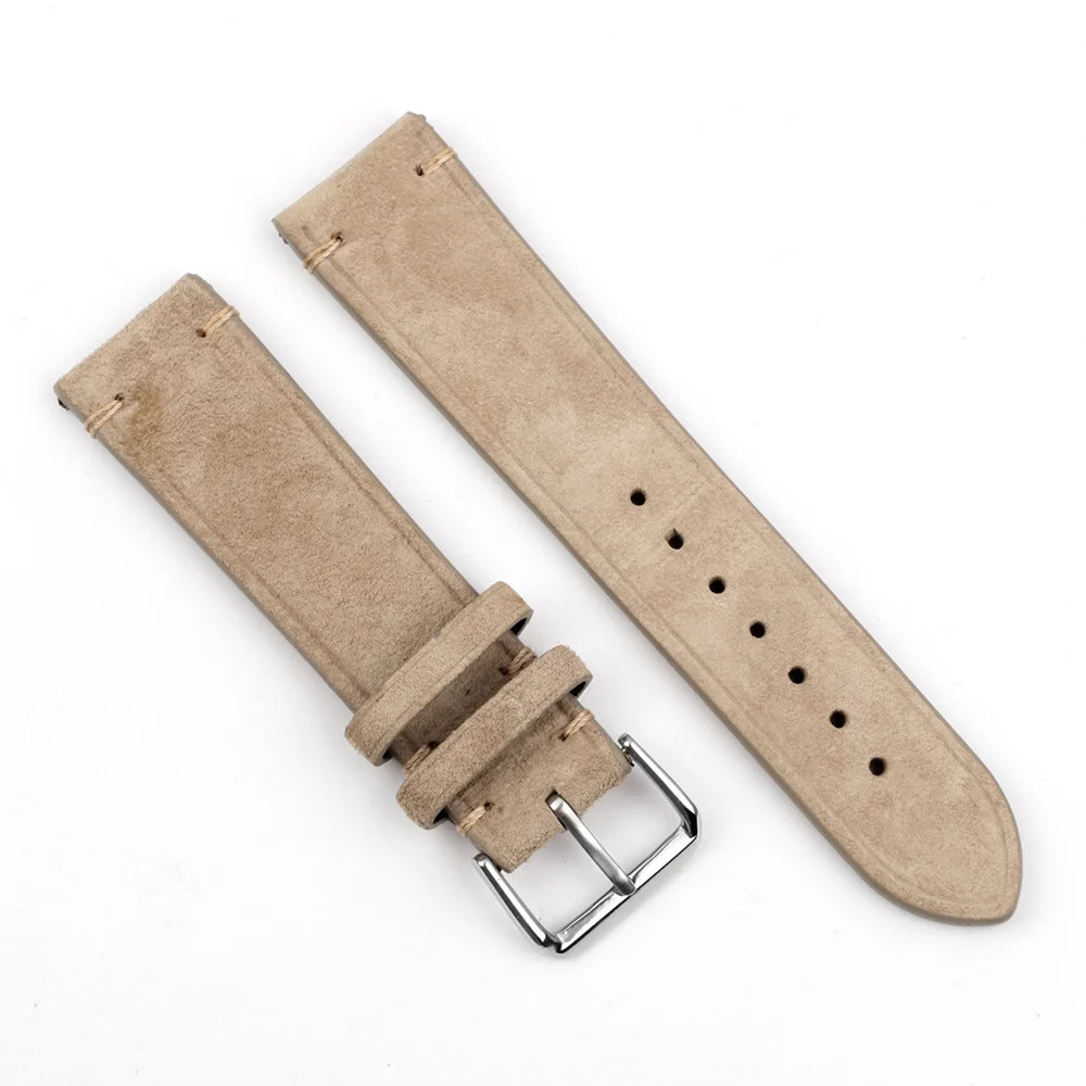 BStrap Suede Leather remienok na Garmin Vivoactive 5 beige