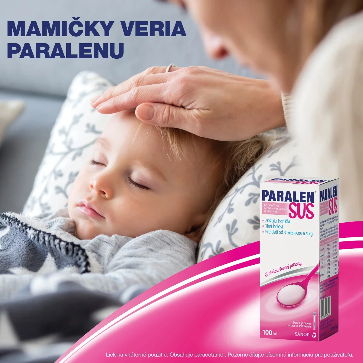 Paralen SUS pre deti suspenzia 100 ml 1×100 ml, liek