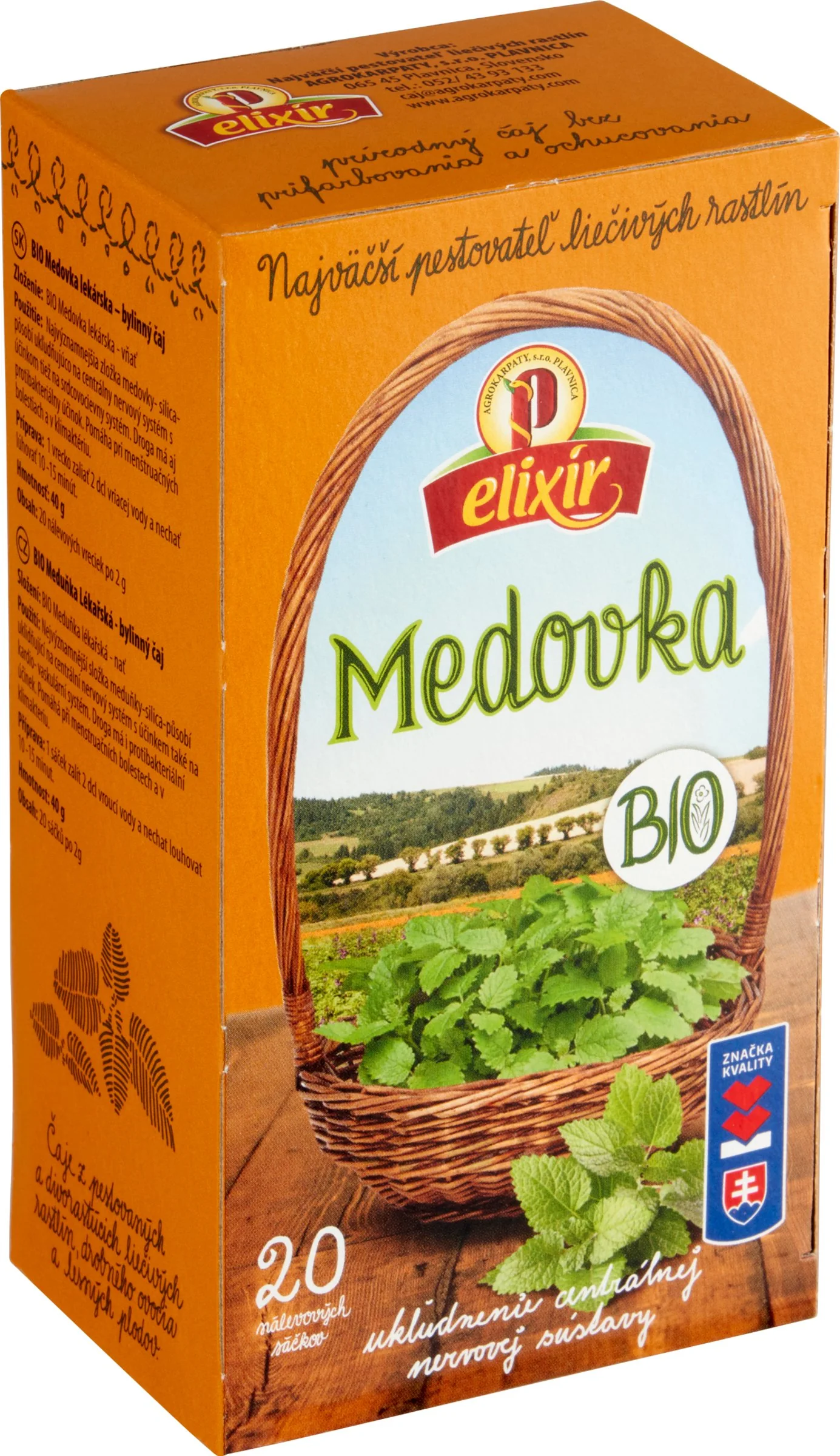 MEDOVKA lekárska BIO NS AG 2×20g, bylinný čaj