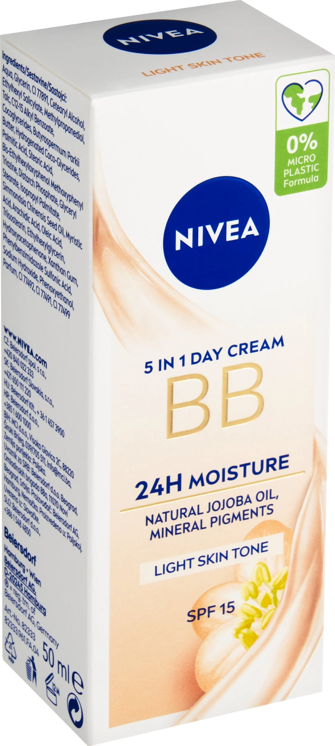 NIVEA Skrášľujúci hydratačný BB krém 5v1 svetlý 1×50 ml, svetlý BB krém