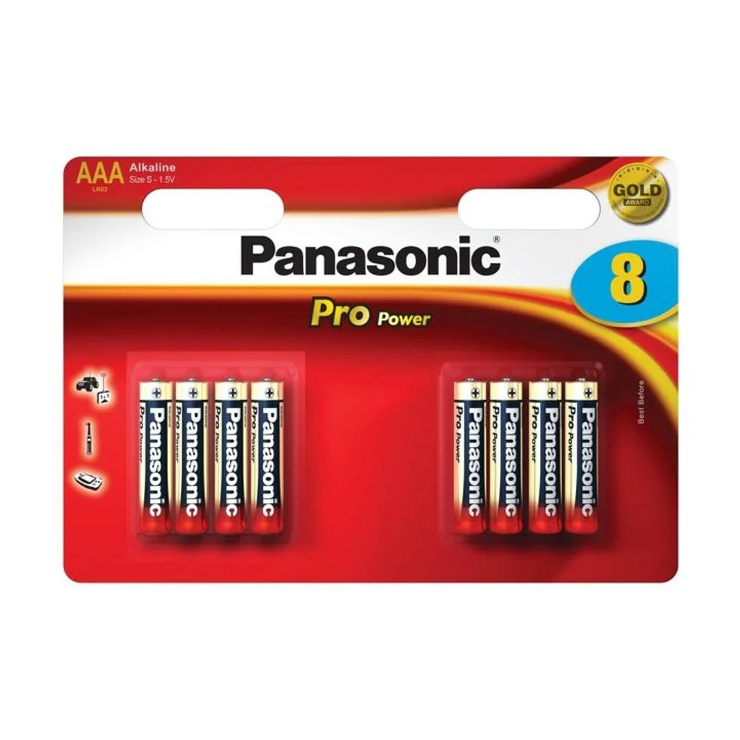 PANASONIC PRO POWER ALKALINE AAA  batérie 1,5V 8ks