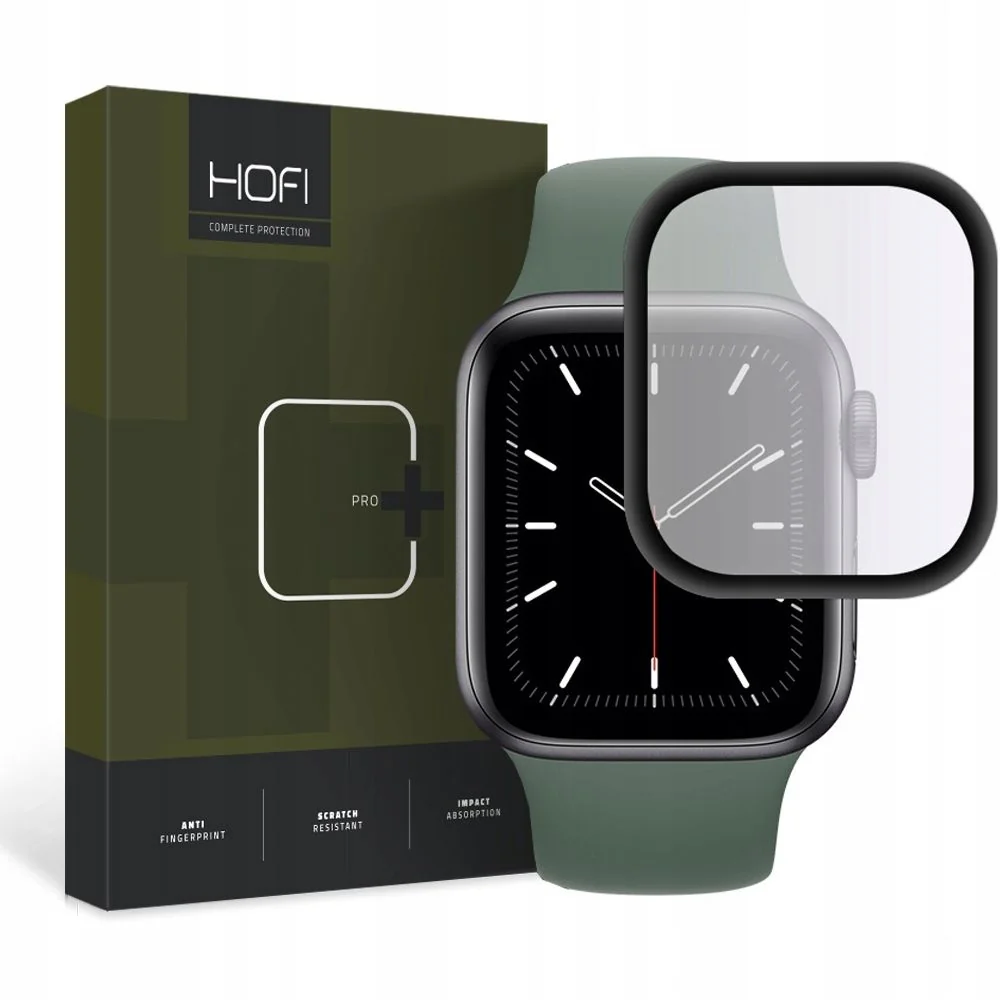 HOFI Hybrid ochranné sklo na Apple Watch 4 / 5 / 6 / SE (44mm), čierne