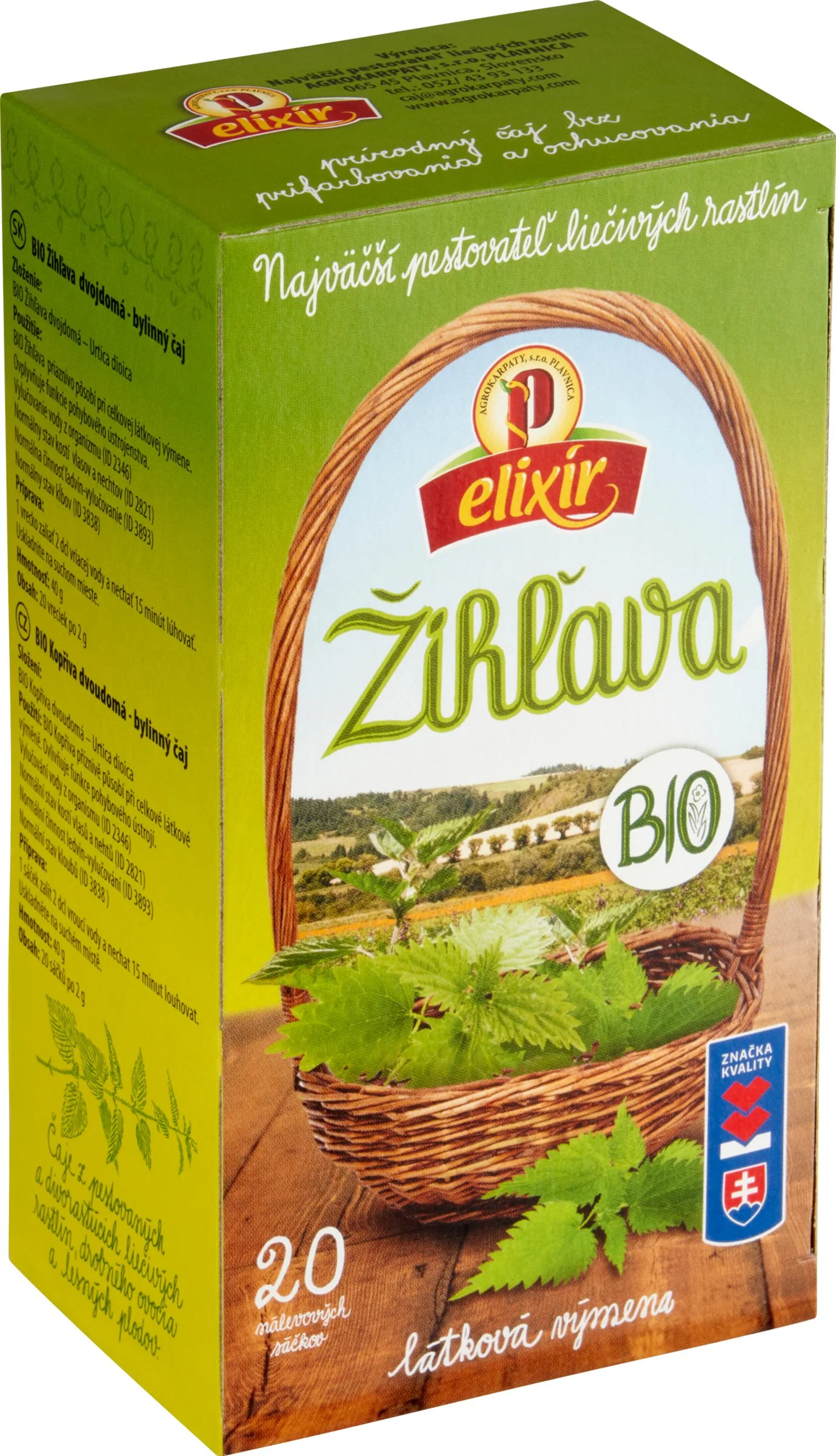 Žihlava BIO NS AG 20×2g, bylinný čaj