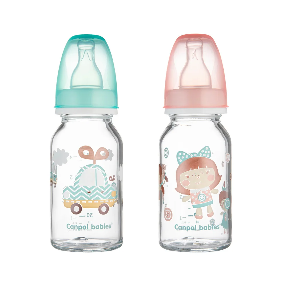 Canpol Babies Fľaša Dekor 120ml 1×1 set, detská starostlivosť