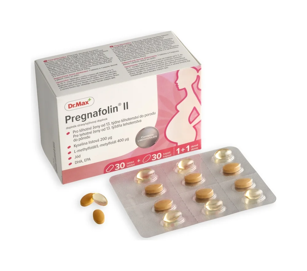 Dr. Max Pregnafolin II 1×30 tbl + 30 cps, výživový doplnok pre tehotné ženy