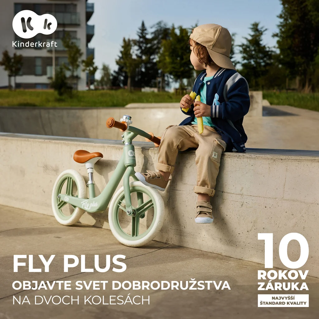 KINDERKRAFT Odrážadlo Fly Plus Powder pink 1×1 ks, odrážadlo