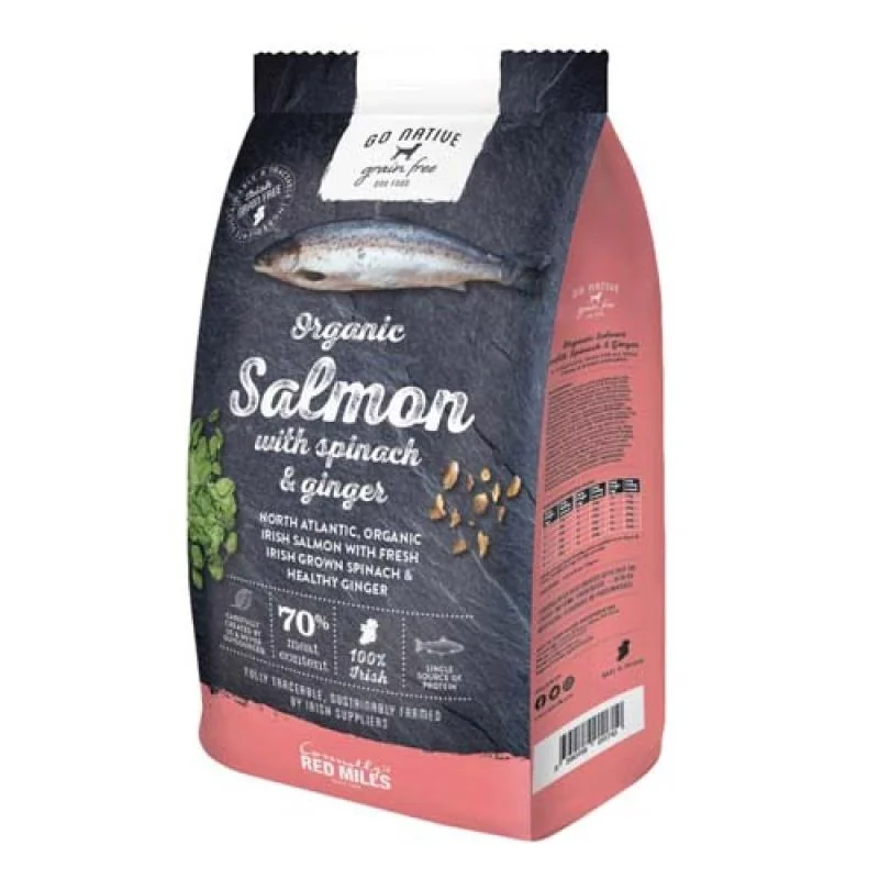 GO NATIVE Salmon with Spinach and Ginger 12kg obsahuje až 70% mäsa z lososa 