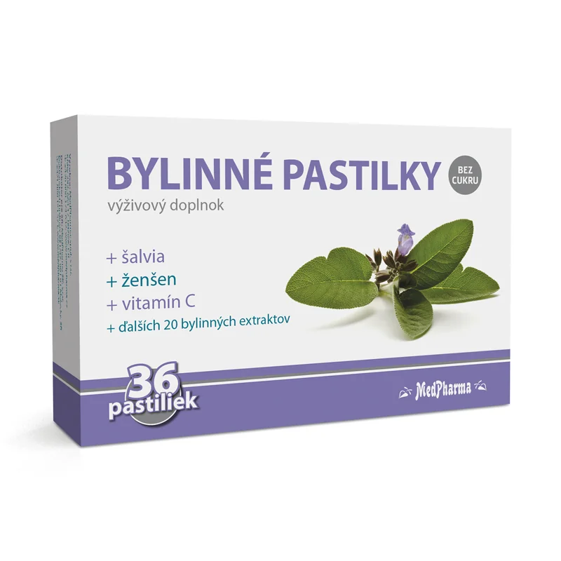 MedPharma BYLINNÉ PASTILKY Bez cukru