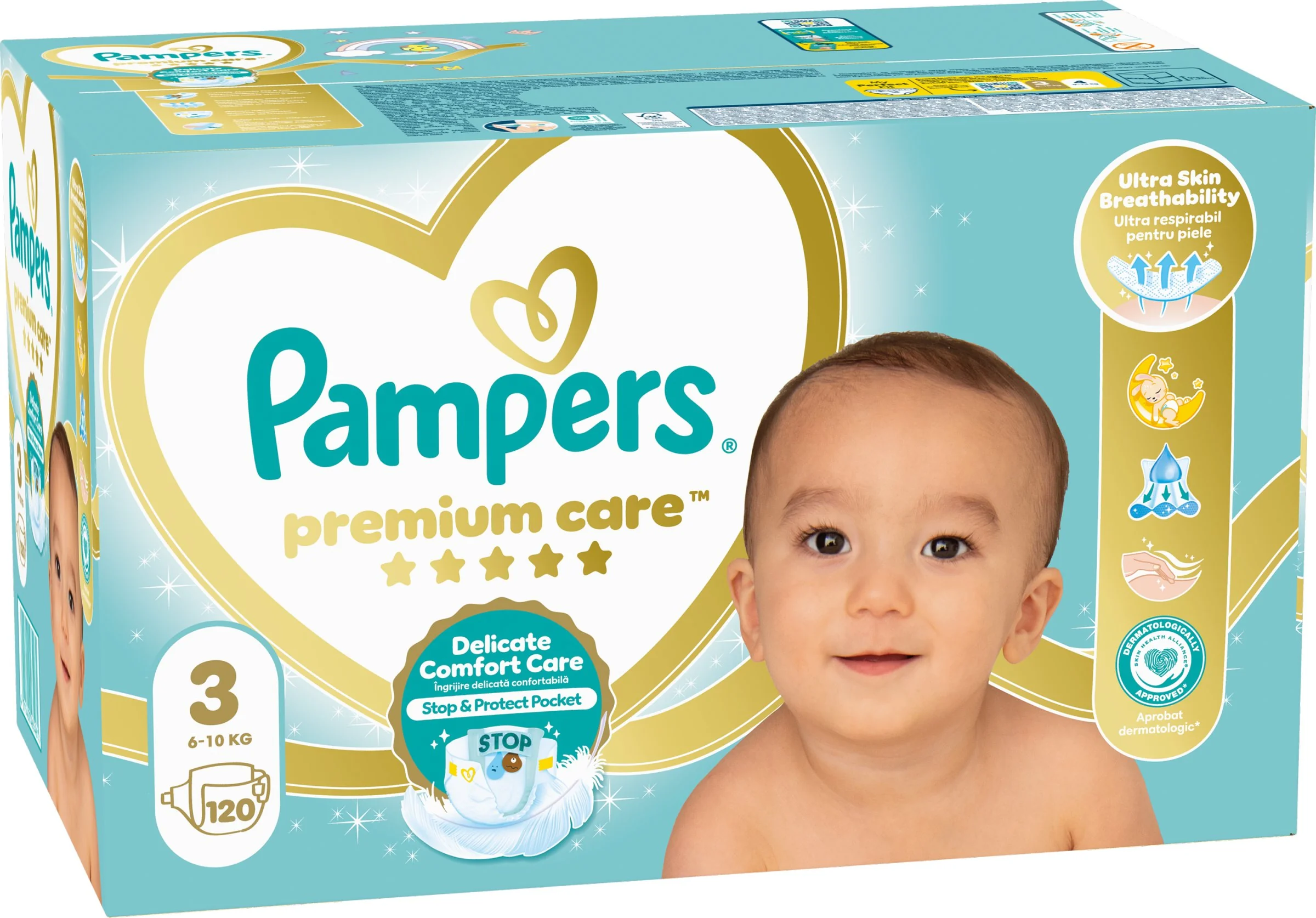 Pampers premium care 3 MIDI Mega Pack 1×120 ks, plienky