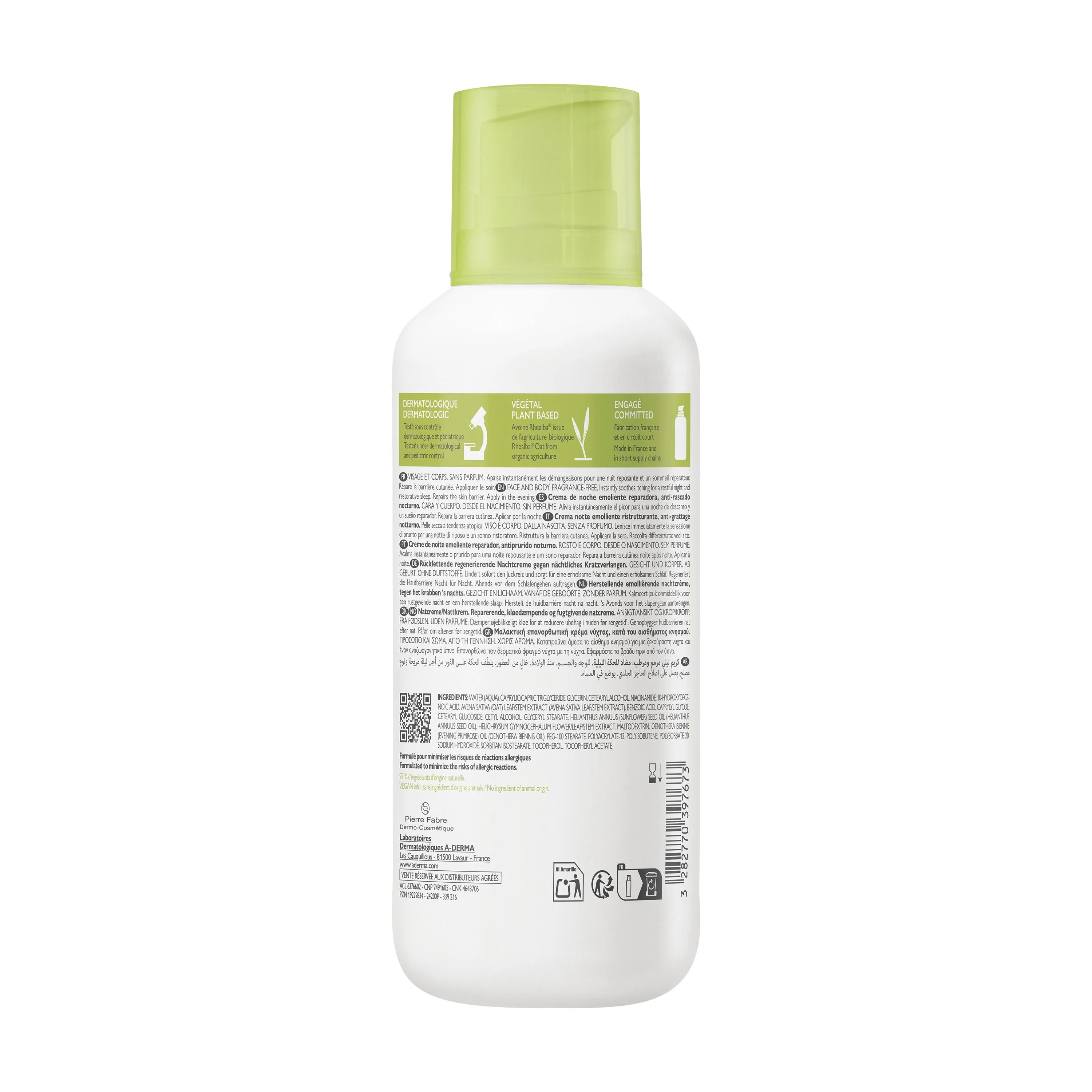 A-DERMA EXOMEGA CONTROL Nočný krém, 400 ml 1×400 ml, nočný krém