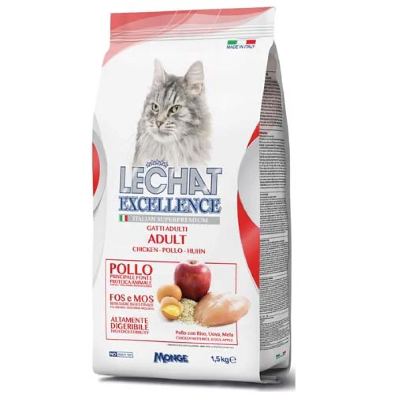 MONGE LECHAT EXCELLENCE ADULT Chicken 1,5kg superprémiové krmivo pre mačky