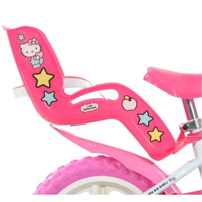 DINO BIKES - Detský bicykel 124RLHK2 - 12" Hello Kitty so sedačkou pre bábiku a košíkom 