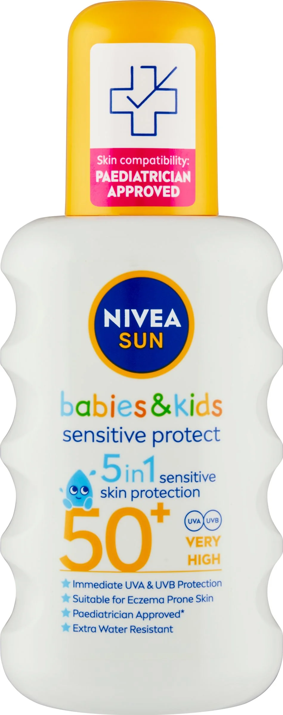 Nivea Sun Detský sprej na opaľovanie Sensitive OF50+ 1×200 ml, detský sprej na opaľovanie