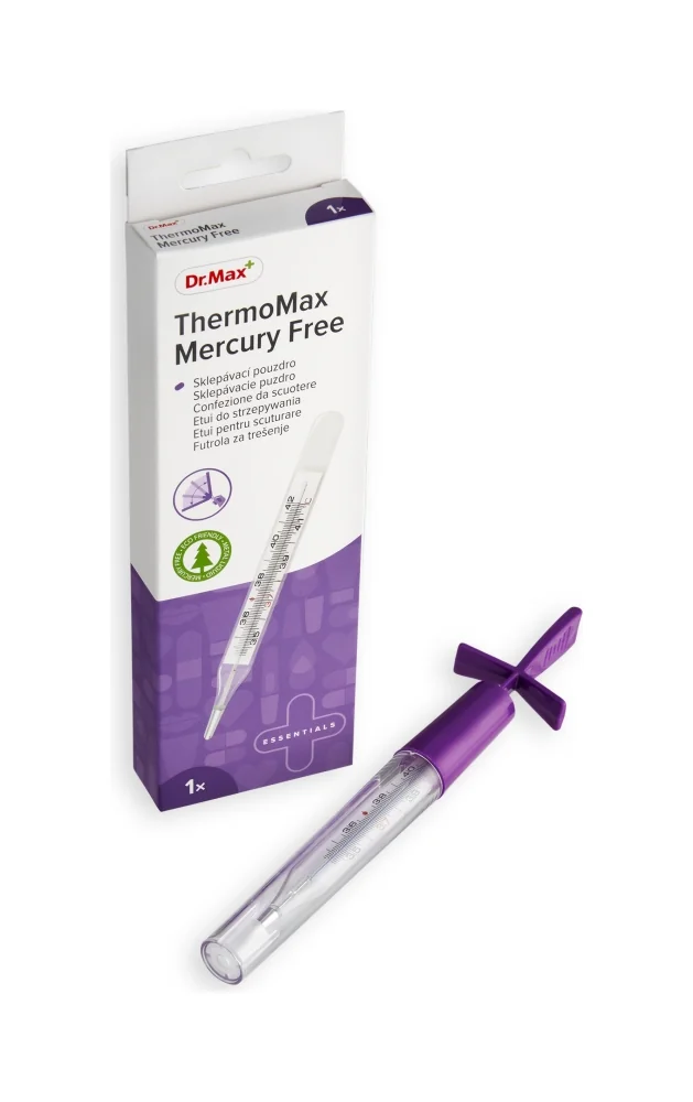 Dr. Max ThermoMax Mercury Free 1×1 ks, teplomer lekársky sklenený