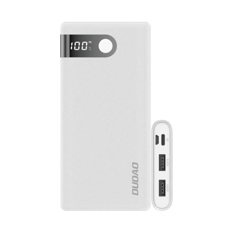 Dudao K9Pro Power Bank 10000mAh 2x USB 2A, biely 