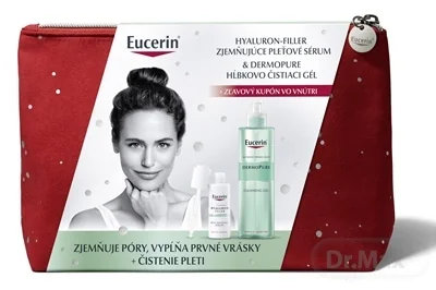 Eucerin Vianočná taštička HYALURON-FILLER Zjemňujúce pleťové sérum + DERMOPURE Hĺbkovo čiastiaci gél