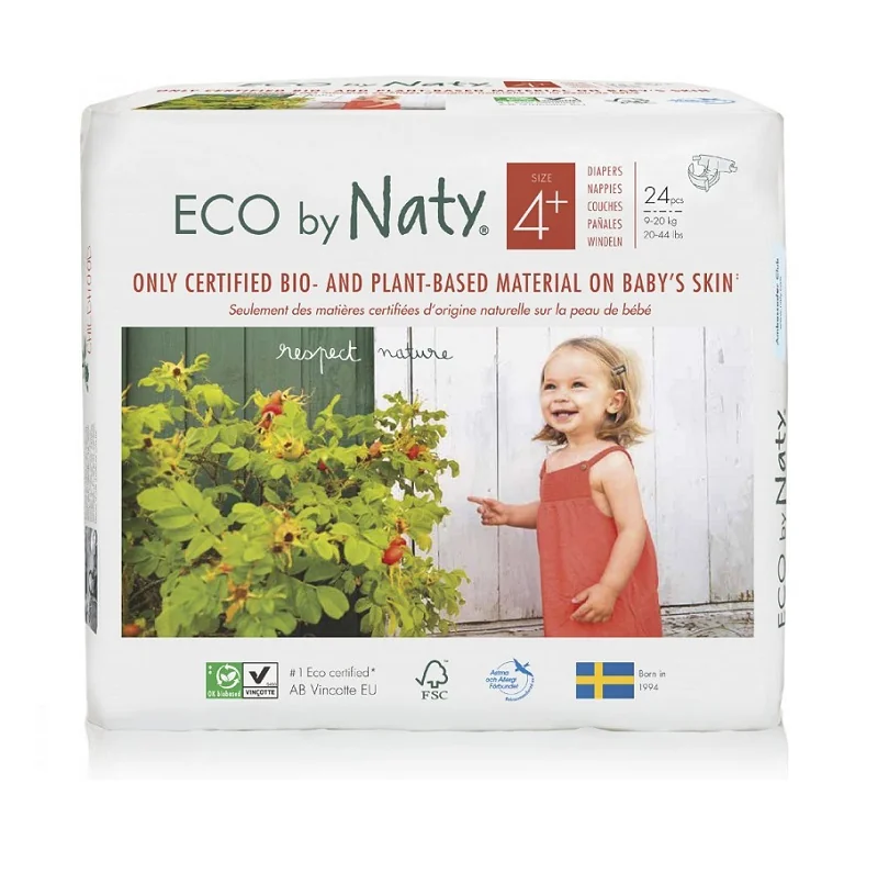 ECO BY NATY Plienky jednorazové 4+ (9-20 kg) 24 ks