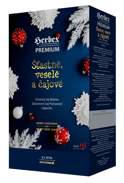 HERBEX Premium čaj Šťastné, veselé a čajové 3x20 ks