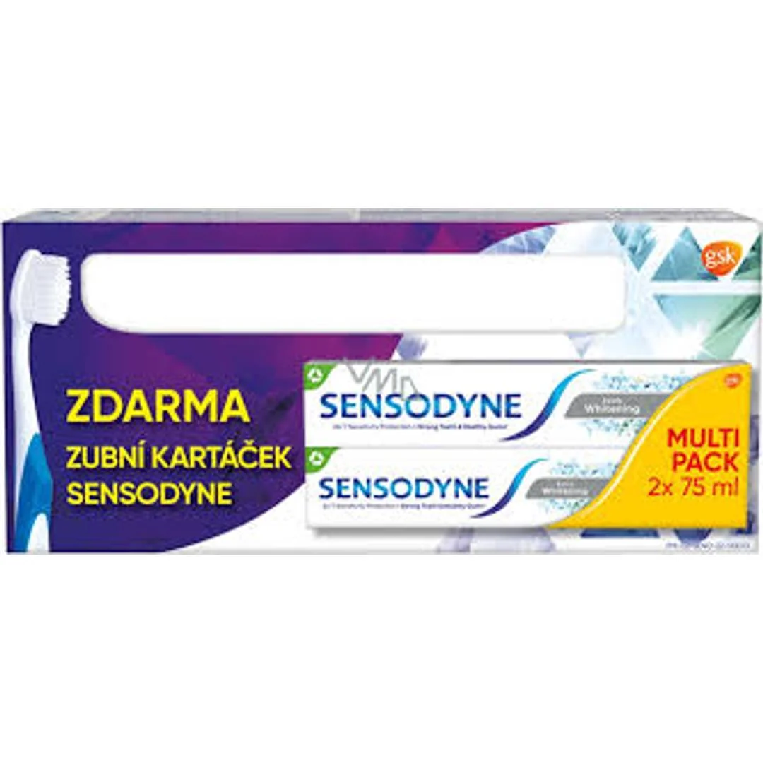 SENSODYNE Extra whitening 2x75ml + zubná kefka