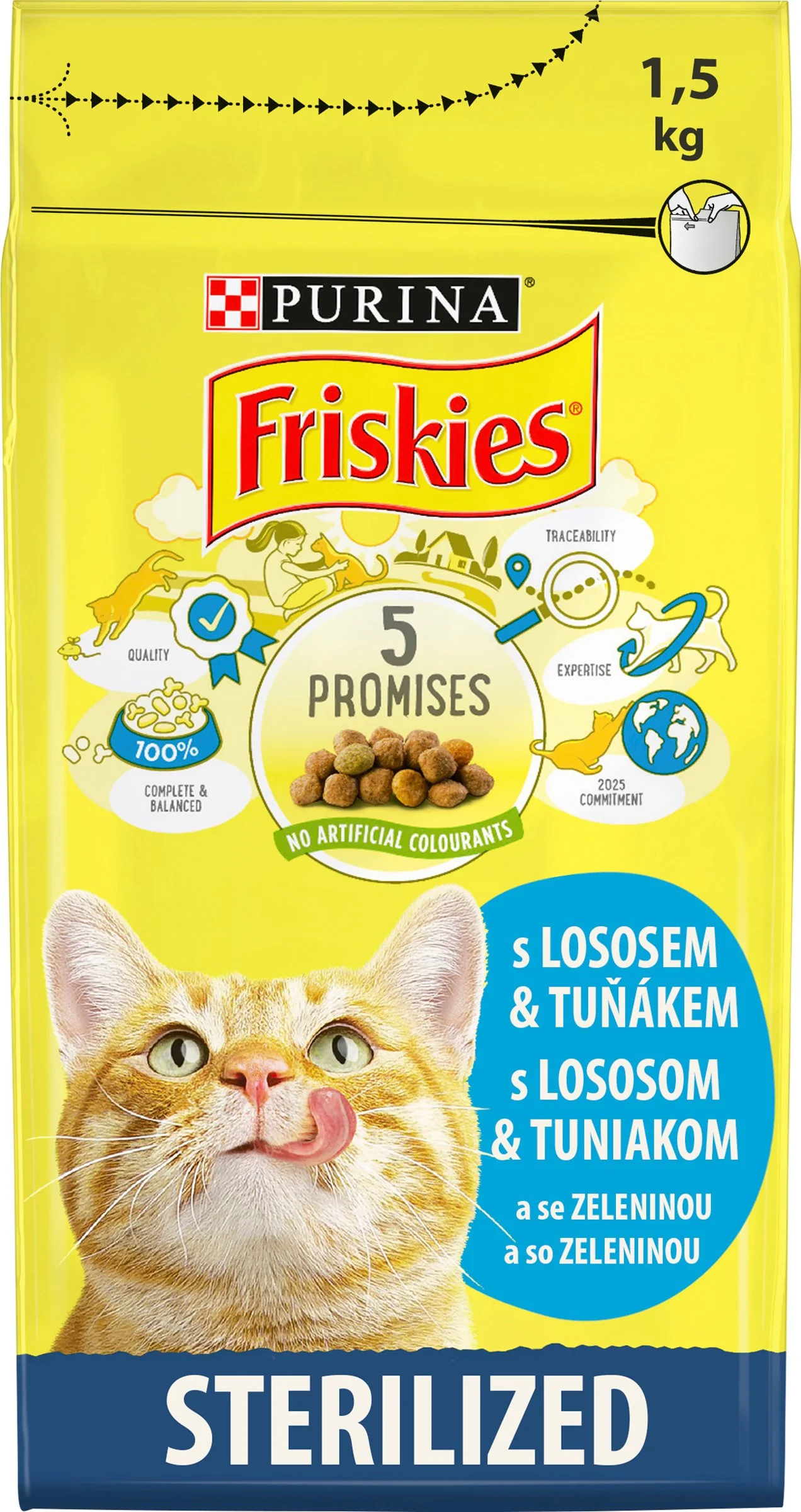 FRISKIES GM 1x1,5kg Sterilised losos 1×1,5 kg, kompletné krmivo pre dospelé mačky