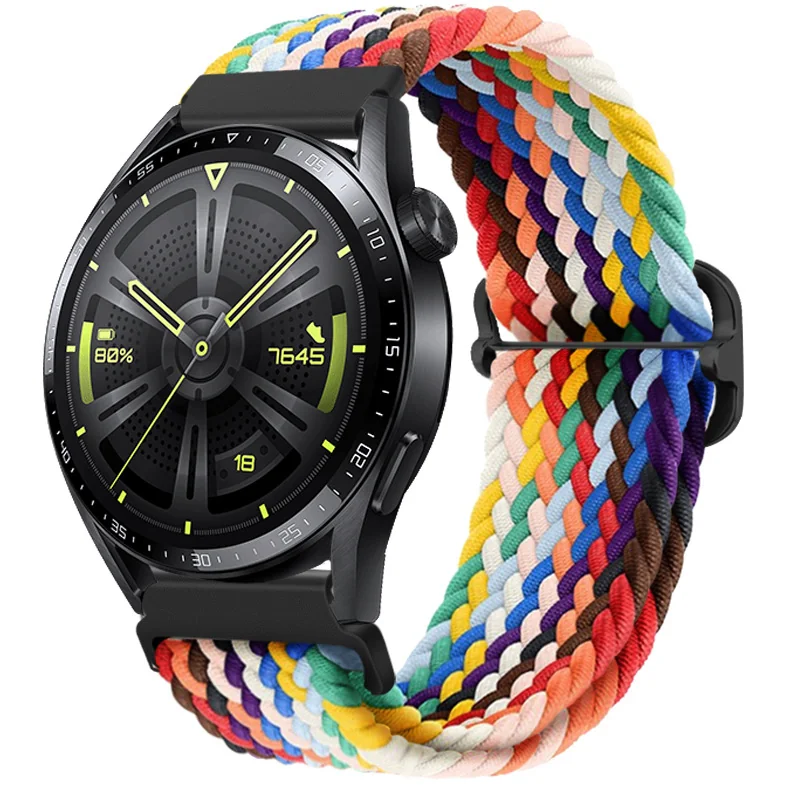 BStrap Elastic Nylon remienok na Garmin Venu 2 Plus, rainbow