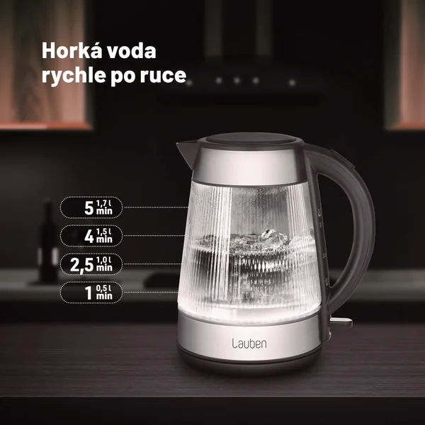 Lauben Glass Electric Kettle 17GG 1×1 ks, rýchlovarná kanvica