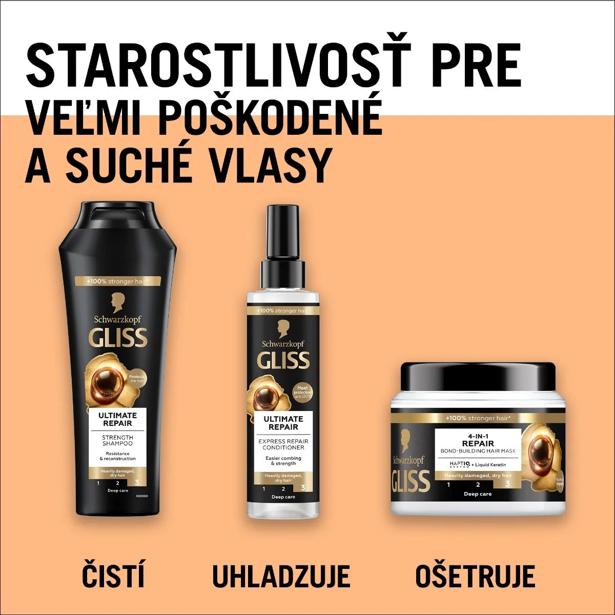 Schwarzkopf Gliss vlasová maska 4v1 Repair 1×400 ml, maska na vlasy