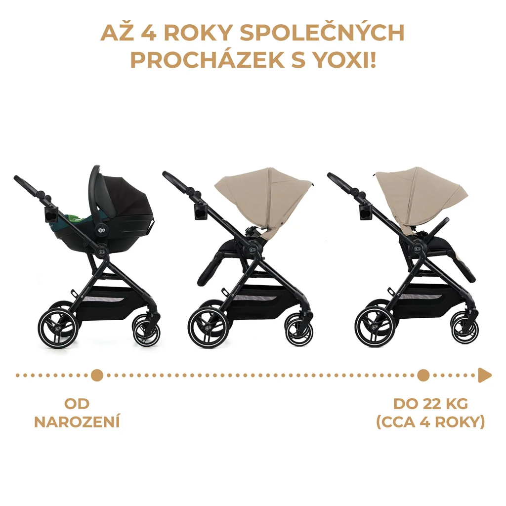 KINDERKRAFT SELECT Kočík športový Yoxi Sand Beige 1×1 ks, športový kočík