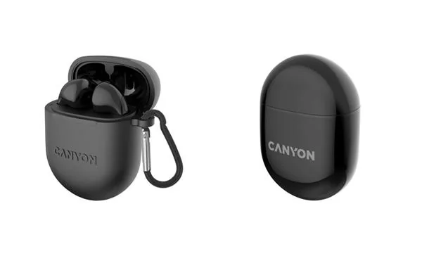 Canyon TWS-6, True Wireless Bluetooth slúchadlá do uší, nabíjacia stanica v kazete, čierne 1×1 ks, slúchadlá