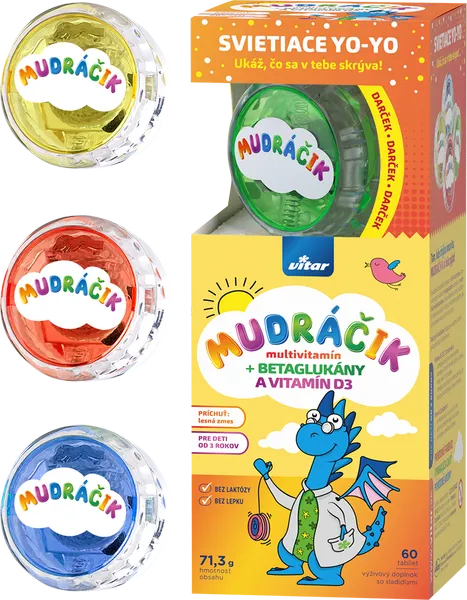 MUDRAČIK multivitamín s betáglukánmi a D3 s YO-YO 1×60 tbl, výživový doplnok