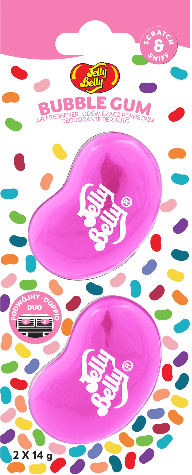 E303724201 Jelly Belly VENT/CLIP-ON Bubblegum osviežovač vzduchu do ventilačnej mriežky, žuvačka