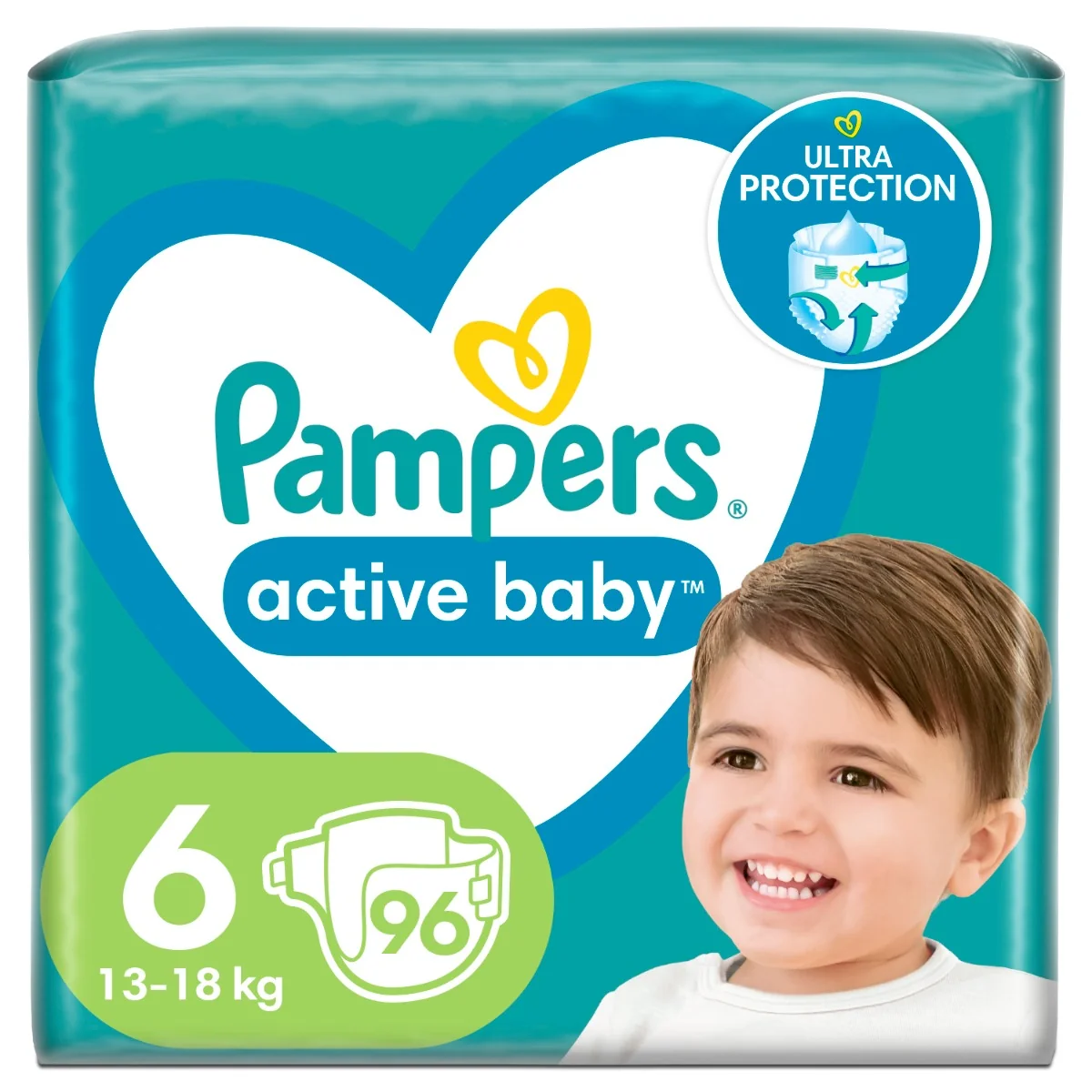 Pampers Active Baby Veľ. 6,96 ks,13kg - 18kg 1×96 ks, plienky