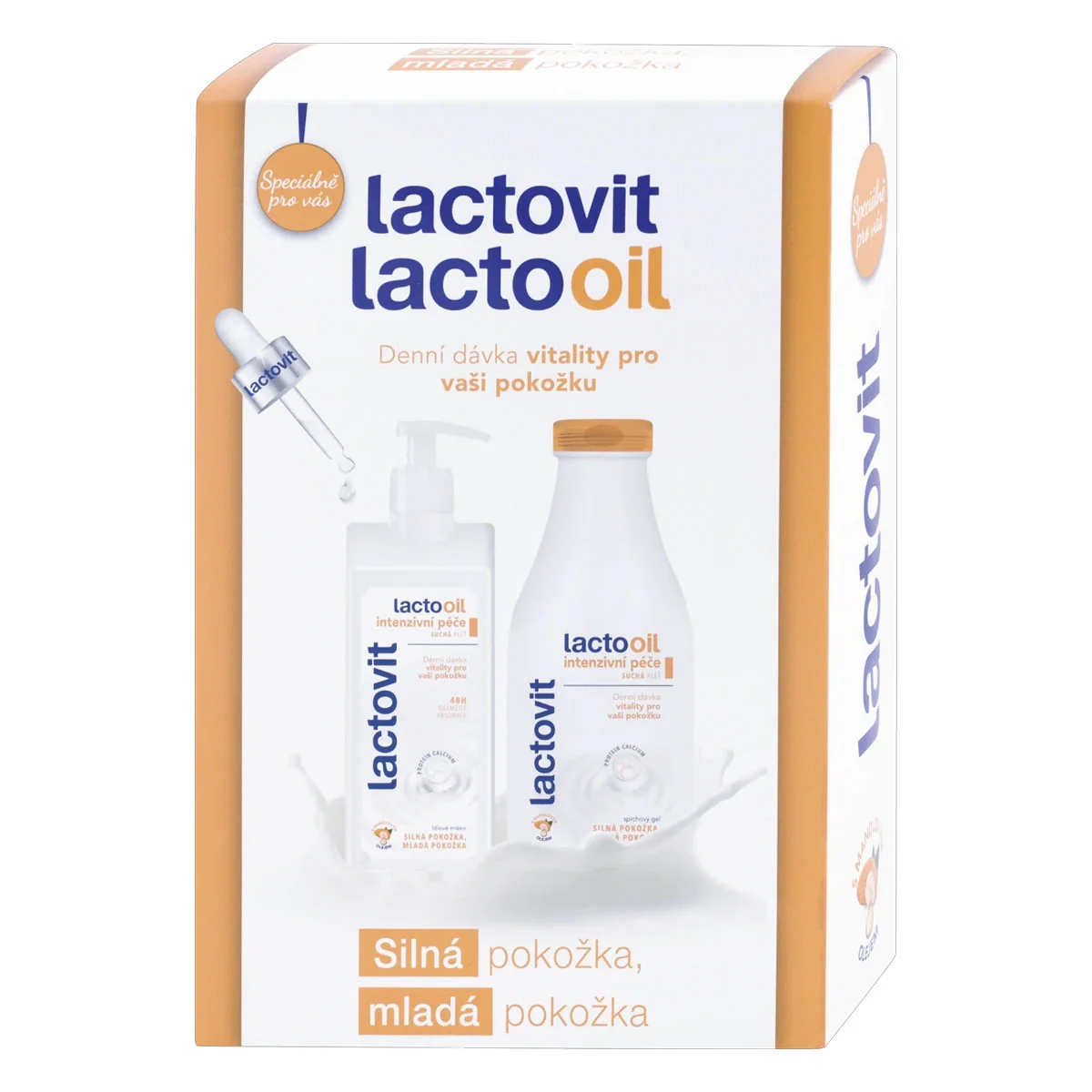 LACTOVIT darčeková kazeta Intenzívna starostlivosť (sprchový gél 500ml +  telové mlieko 400ml)