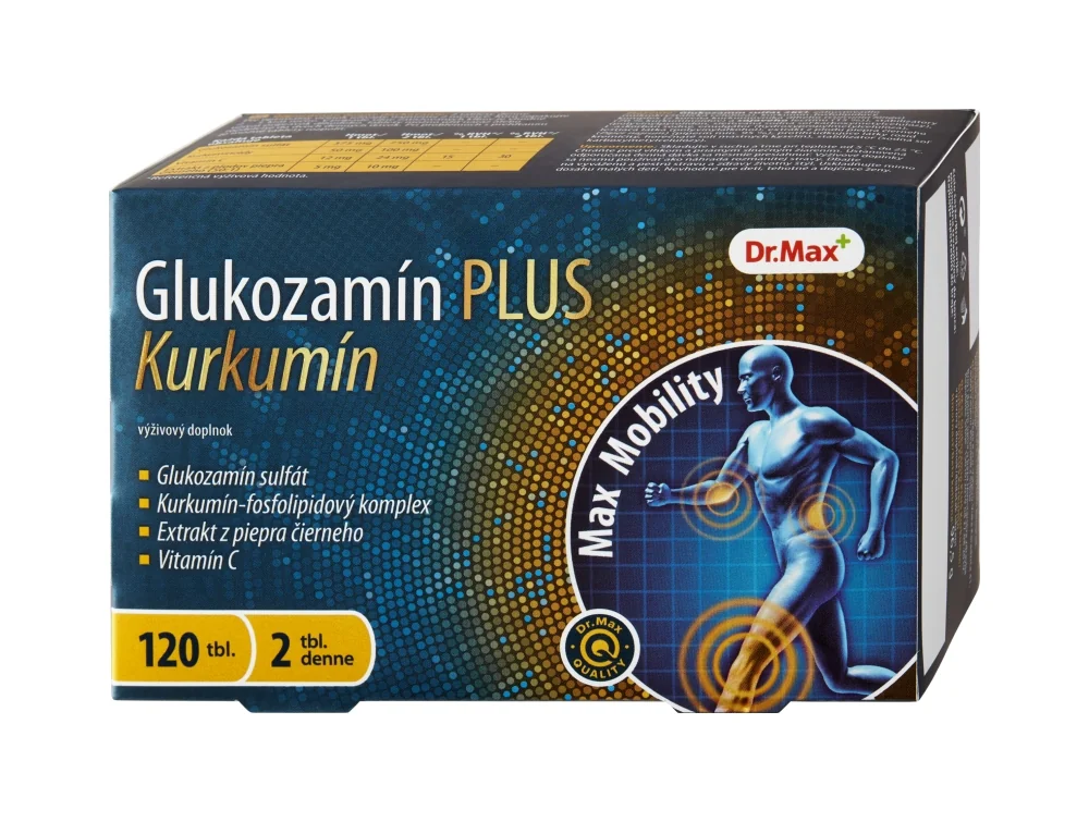 Dr. Max Glukozamín PLUS Kurkumín 1×120 tbl, výživový doplnok