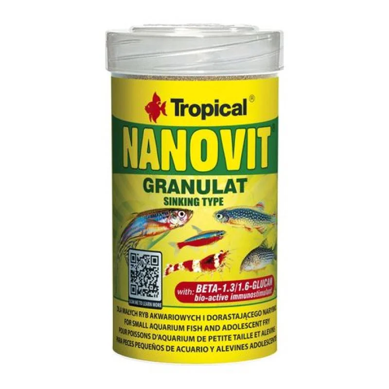 TROPICAL Nanovit Granulat 100ml/70g granulované krmivo pre malé akváriové ryby