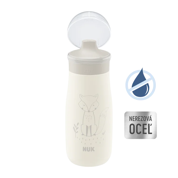 NUK flaša Mini-Me Sip nerez 300 ml (9+ m.) 1×1 ks, nerezová fľaša