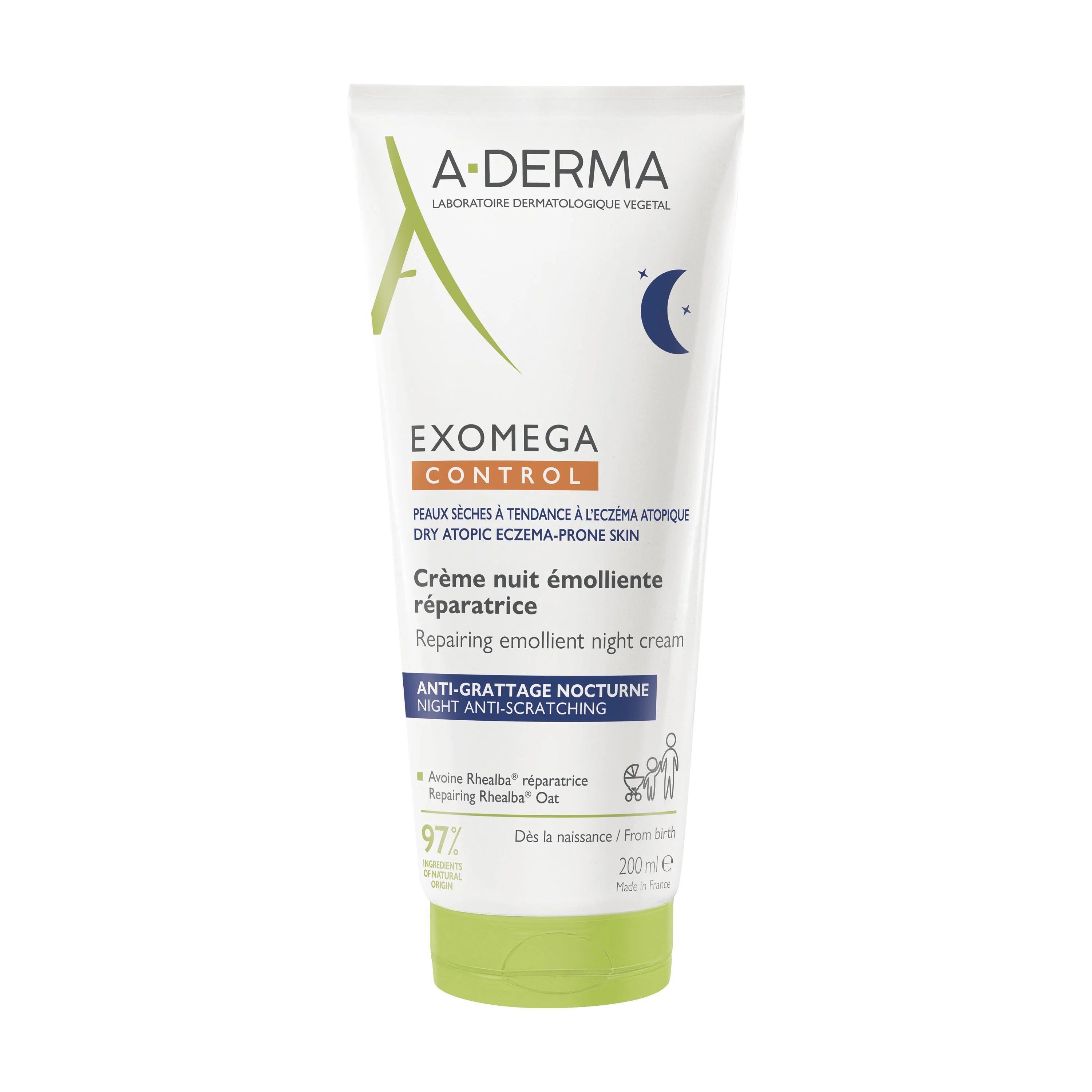 A-DERMA EXOMEGA CONTROL Nočný krém, 200 ml