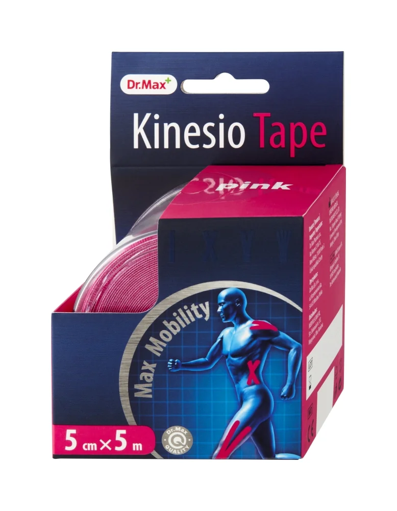 Dr.Max Kinesio Tape Pink 1×1 ks, elastická páska