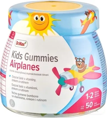 Dr. Max Kids Gummies Airplanes 1×50 ks, ovocné želé s vitamínmi, zinkom a rutínom