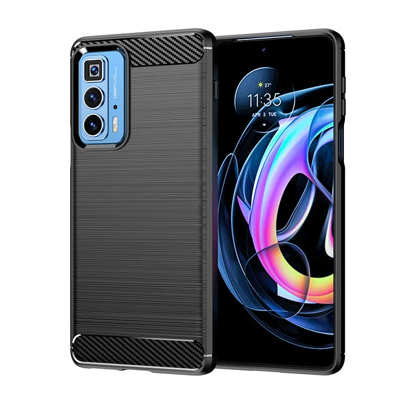 MG Carbon Case Flexible silikónový kryt na Motorola Moto Edge 20 Pro čierny