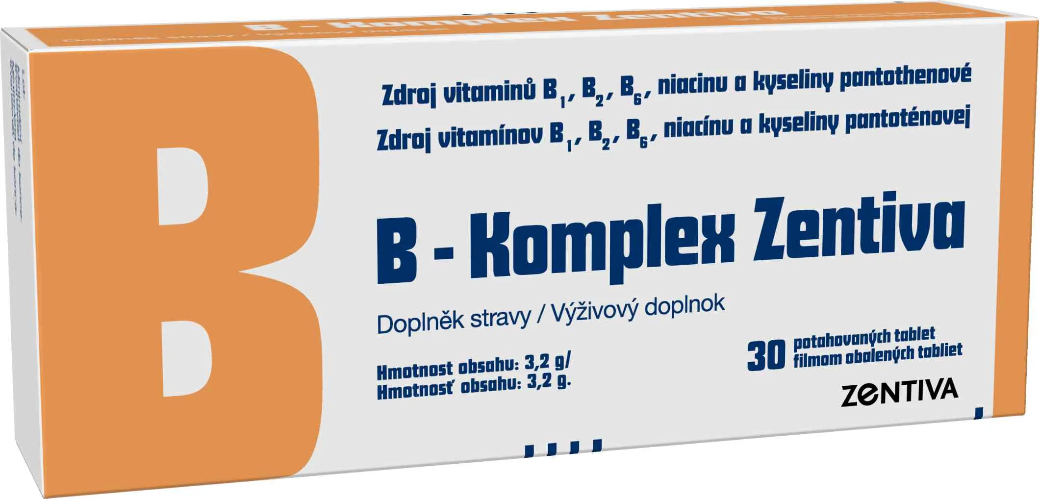 B-Komplex Zentiva 30 tbl 1×30 tbl, vitamín B