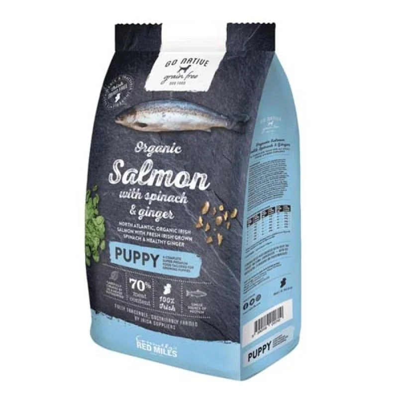 GO NATIVE Puppy losos so špenátom a zázvorom 12kg ultra prémiové krmivo so 70% obsahom mäsa 